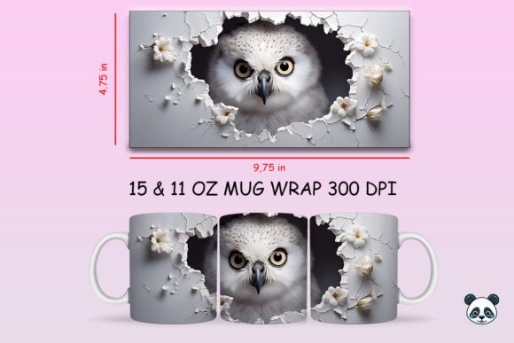 3D Owl Mug Sublimation Wrap: A Creative Tool for Custom Design Projects