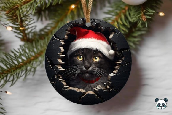Black Cat 3D Christmas Ornament: A Creative and Versatile Design for Sublimation Printing