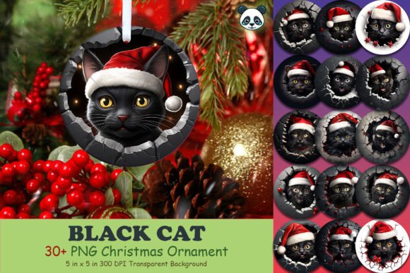Black Cat 3D Christmas Ornament Bundle: A Creative Resource for Designers and Crafters