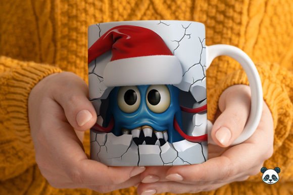 Bring Your Holiday Crafts to Life with the 3D Christmas Squid Mug Wrap 1