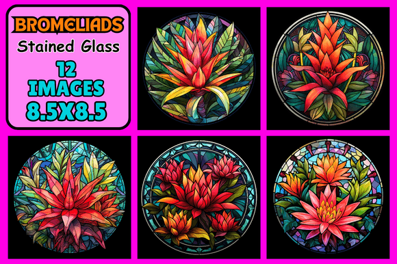 Bringing Tropical Elegance to Life with Bromeliads Stained Glass Designs