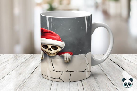 Christmas Skeleton 3D Mug Wrap PNG
