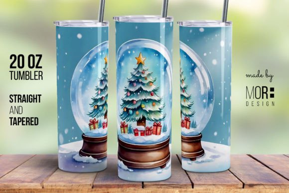 Christmas Snow Globe Tumbler Wrap PNG