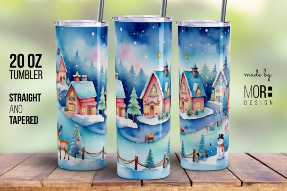Christmas Village Tumbler Wrap PNG 2: A Creative Solution for Holiday Enthusiasts