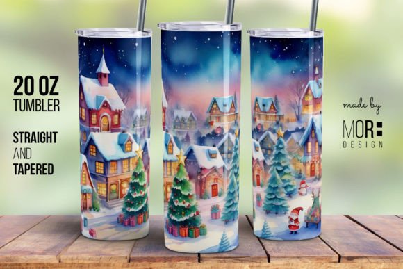 Christmas Village Tumbler Wrap PNG 3: A Creative Solution for Holiday Enthusiasts