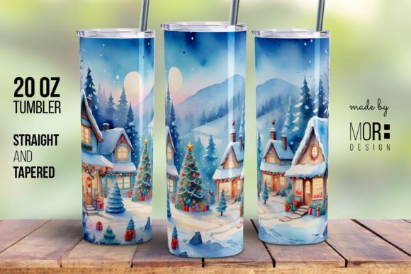 Christmas Village Tumbler Wrap PNG 4: A Creative and Practical Choice for Holiday Enthusiasts