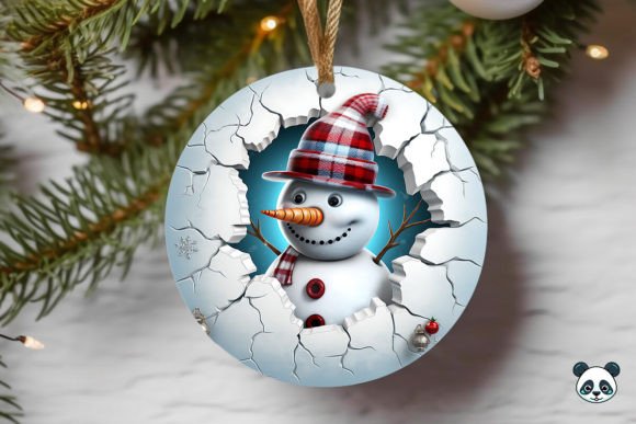 Colorful Snowman 3D Christmas Ornament: A Versatile Design for Creative and Commercial Use