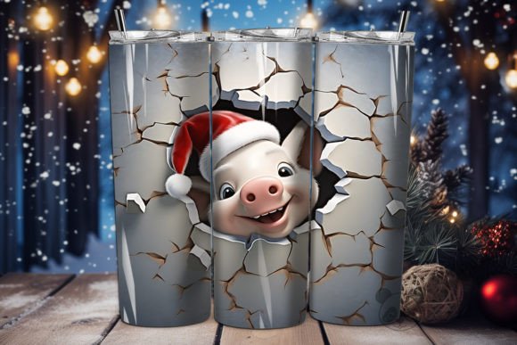 Creating Adorable Custom Drinkware with 3D Piglet Tumbler Wrap Sublimation 1