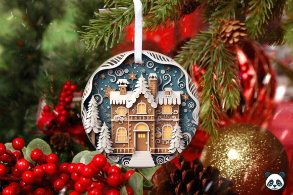 Creating Festive Decor with a Gingerbread House 3D Christmas Ornament Sublimation Design