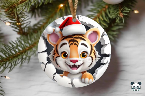 Elevate Holiday Designs with 3D Tiger Cub Assets