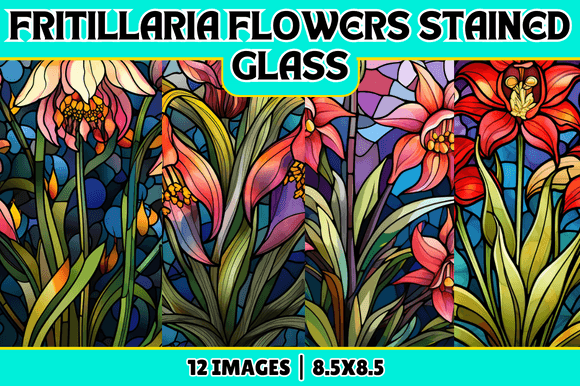Fritillaria Flowers Stained Glass