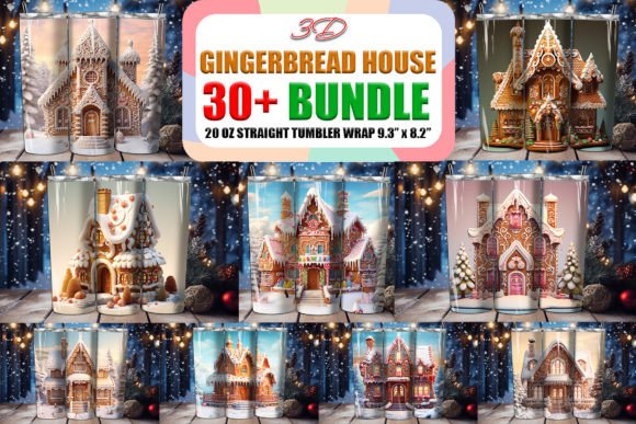 Gingerbread House 3D Tumbler Wrap Bundle: A Creative Solution for Sublimation Enthusiasts
