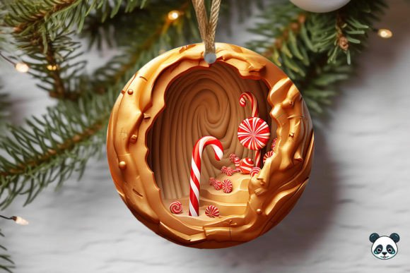 Gold Candy Cane 3D Christmas Ornament: A Unique Digital Design for Custom Creations