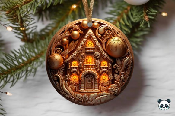 Gold Gingerbread House 3D Ornament: A Creative and Practical Design for Modern Use