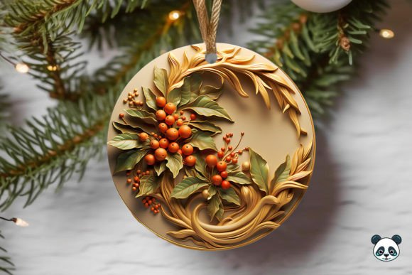 Gold Mistletoe 3D Christmas Ornament: A Versatile Design for Creative Projects