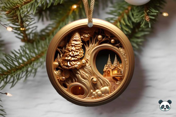 Gold Tree 3D Christmas Ornament