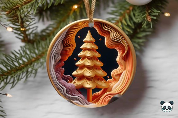 Gold X-mas Tree 3D Christmas Ornament: A Versatile Design for Creative Projects