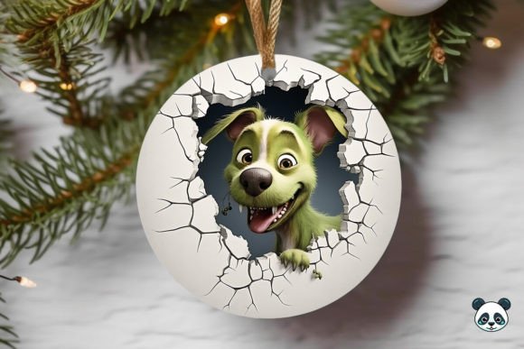 Green Dog Breakout 3D Christmas Ornament: A Creative and Practical Digital Design for Modern Makers
