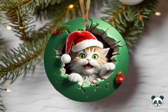 Green Eyes Cat 3D Christmas Ornament: A Strategic Design for Creative and Business Use