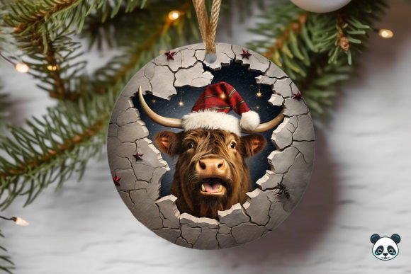 Highland Cow 3D Christmas Ornament