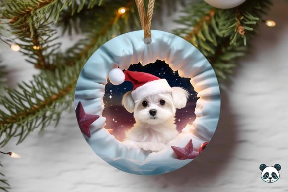 Maltese 3D Christmas Ornament 1