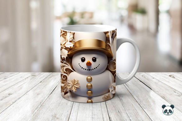 Strategic Application of 3D Gold Snowman Mug Wrap Sublimation for Brand Elevation