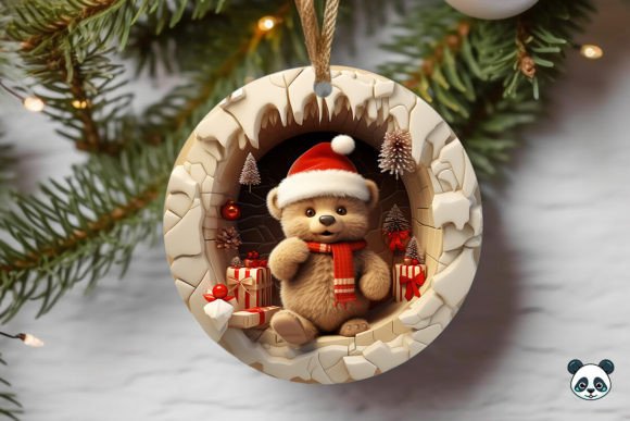 Teddy Bear 3D Christmas Ornament