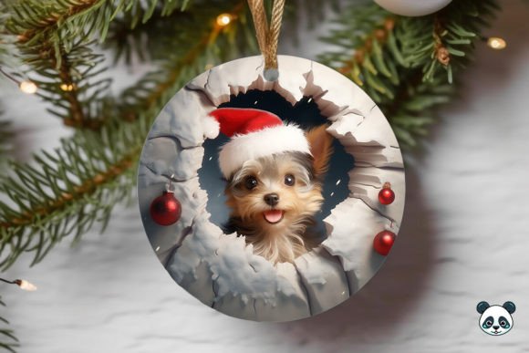 Yorkshire Terrier 3D Christmas Ornament: A Unique Digital Design for Creative Projects